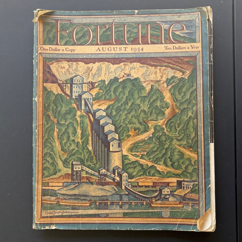 Vintage Fortune Magazine August 1934 Ernest Hamlin Baker‎ Cover New Yorker
